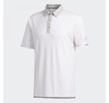TimeForGolf - Adidas polo Heat Rdy Stripe bílo šedé