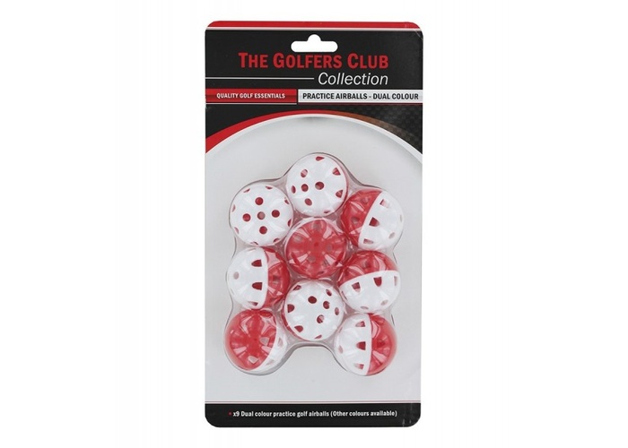 TimeForGolf - Golfers Club tréninkové míčky plastové děrované Practice Balls White/Red 9ks