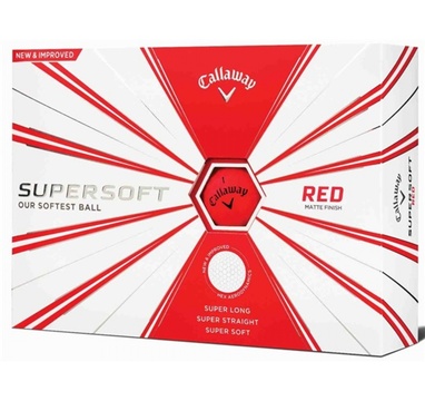 TimeForGolf - Callaway balls Supersoft Matte Red (červený) 2-plášťový 3ks
