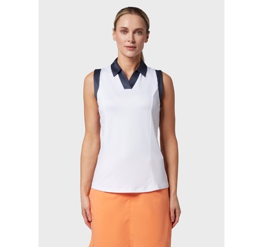 TimeForGolf - Callaway dámské polo V-Placket Colorblock Sleeveless bílé