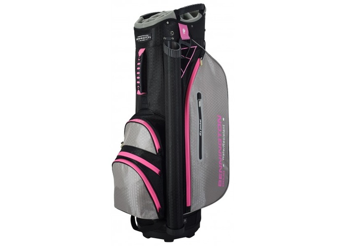 TimeForGolf - Bennington Cart Bag DOJO 14 Water Resistant Black Grey / Pink