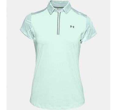 TimeForGolf - Under Armour W polo Zinger Zip SS Seaglass Blue/Enamel Blue/Black