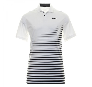 Time For Golf - vše pro golf - Nike polo Dry Vapor Stripe GRFX - bílé S