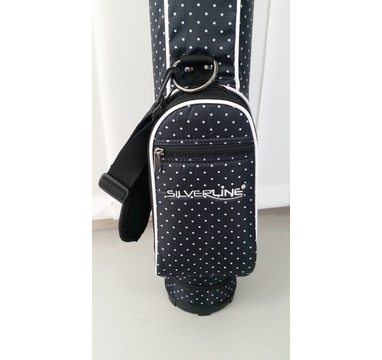 TimeForGolf - Silverline pencil bag stand Sunday černý s bílými puntíky