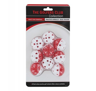 TimeForGolf - Golfers Club tréninkové míčky plastové děrované Practice Balls White/Red 9ks