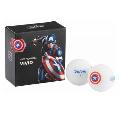 TimeForGolf - VOLVIK ball (míčky) Vivid Marvel Captain America Square 4 balls