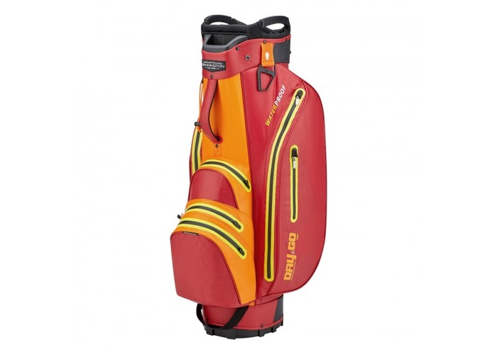 TimeForGolf - Bennington Cart bag GRID ORGA - Waterproof, Red / Orange / Yellow