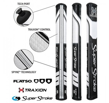 TimeForGolf - Super Stroke putter grip Traxion Flatso 2.0 černo bílá