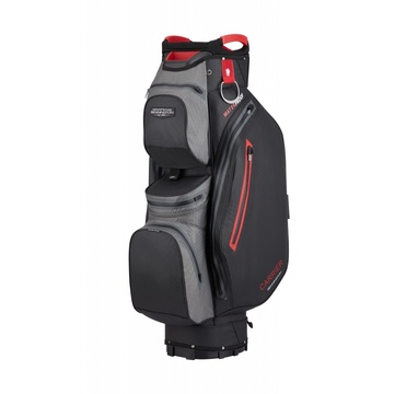 TimeForGolf - Bennington Cart Bag CARRIER - Waterproof, Black / Canon Grey / Red