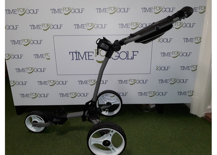 TimeForGolf - AXGLO TRILITE golfový vozík, šedý s bílými koly