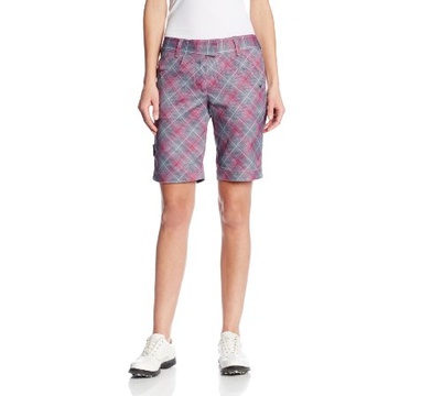 TimeForGolf - Callaway Plaid Printed dámské šortky, růžové