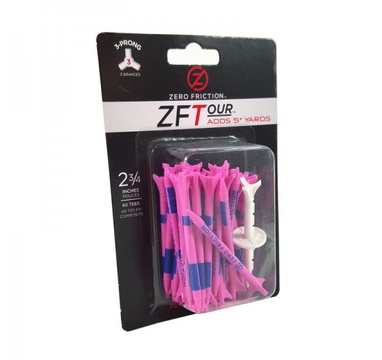 TimeForGolf - Zero Friction golfové tee, 3 hroty, 2-3/4", balení 40ks, Pink