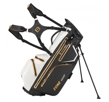 TimeForGolf - Bennington Stand Bag ZONE - Waterproof , Black / White / Gold