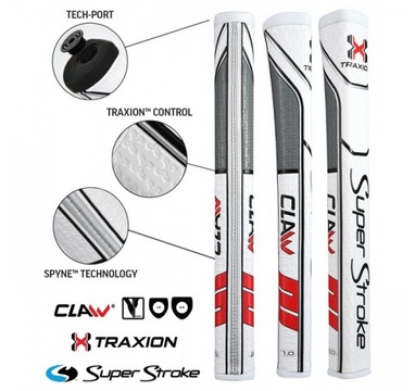 TimeForGolf - Super Stroke putter grip CLAW 1.0 Bílá/Červená/Šedá