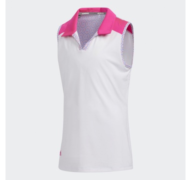 TimeForGolf - Adidas Jr polo Printed Color Block bílo růžové