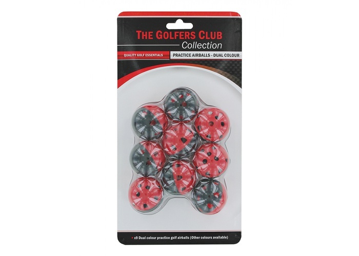 TimeForGolf - Golfers Club tréninkové míčky plastové děrované Practice Balls Red/Black 9ks
