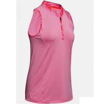 TimeForGolf - Under Armour W polo Zinger SL Zip růžové