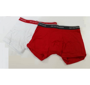 TimeForGolf - Emporio Armani EA7 boxerky Colored Basic 2pack červená/bílá S